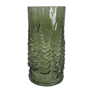 GLASS VASE / CANDLE HOLDER TREE GREEN
