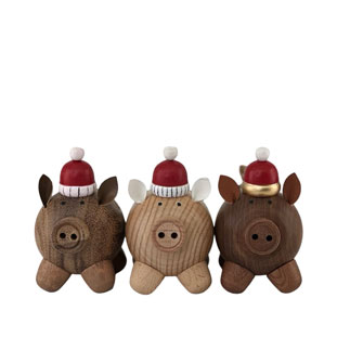 DECORATION YULE PIG 3ass