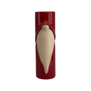 CANDLE HOLDER SANTA TEA RED L