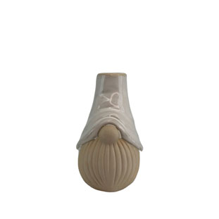 CANDLE HOLDER SANTA TOPP WHITE