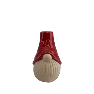 CANDLE HOLDER SANTA TOPP RED