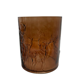 GLASS VASE / CANDL EHOLDER REINDEER AMBER