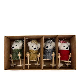 HANGING SKIING TEDDYS 4set