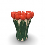 BOTANICA HANDPAINTED RED TULIP BOUQUET VASE SMALL BOTANICA HANDPAINTED RED TULIP BOUQUET VASE SMALL