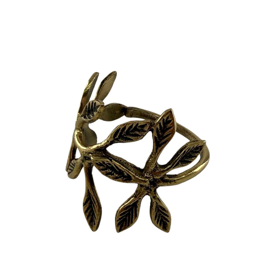 NAPKIN RING OAK BRASS