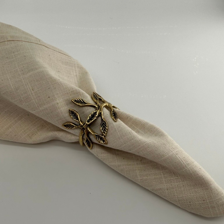NAPKIN RING OAK BRASS