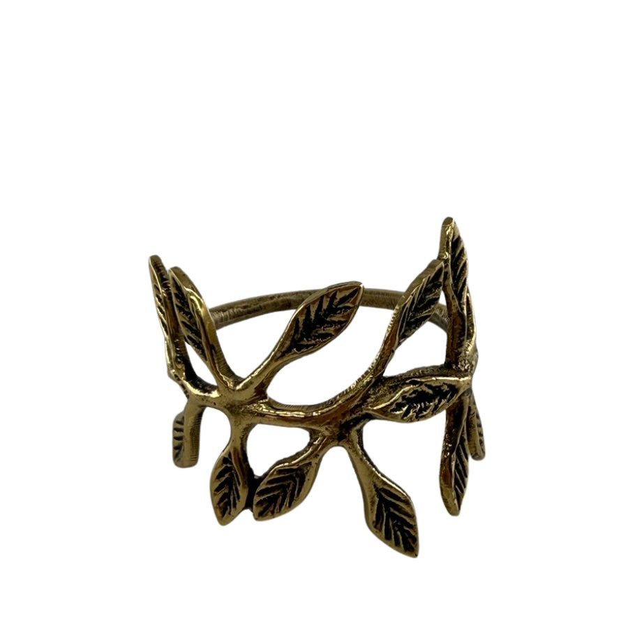 NAPKIN RING OAK BRASS