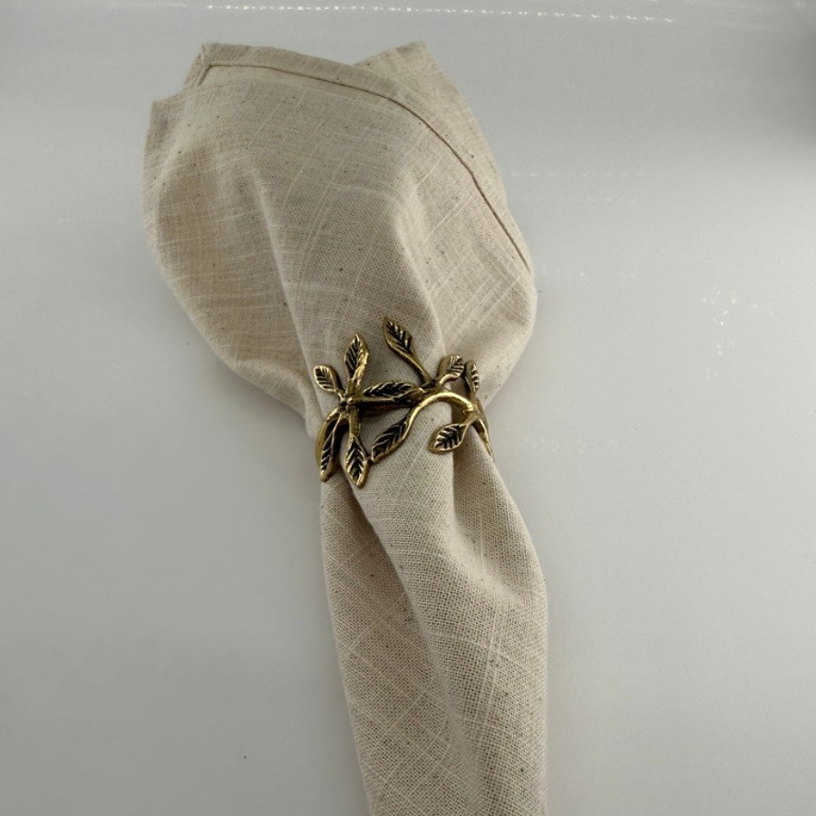 NAPKIN RING OAK BRASS