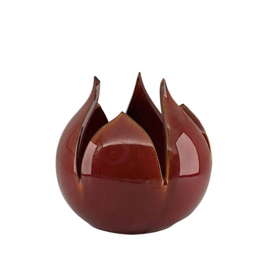 CANDLE HOLDER BUD RED S