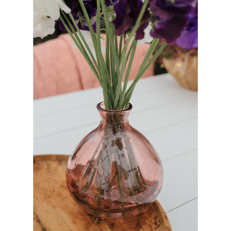 RECYCLED GLASS VASE BARBIDUR RED