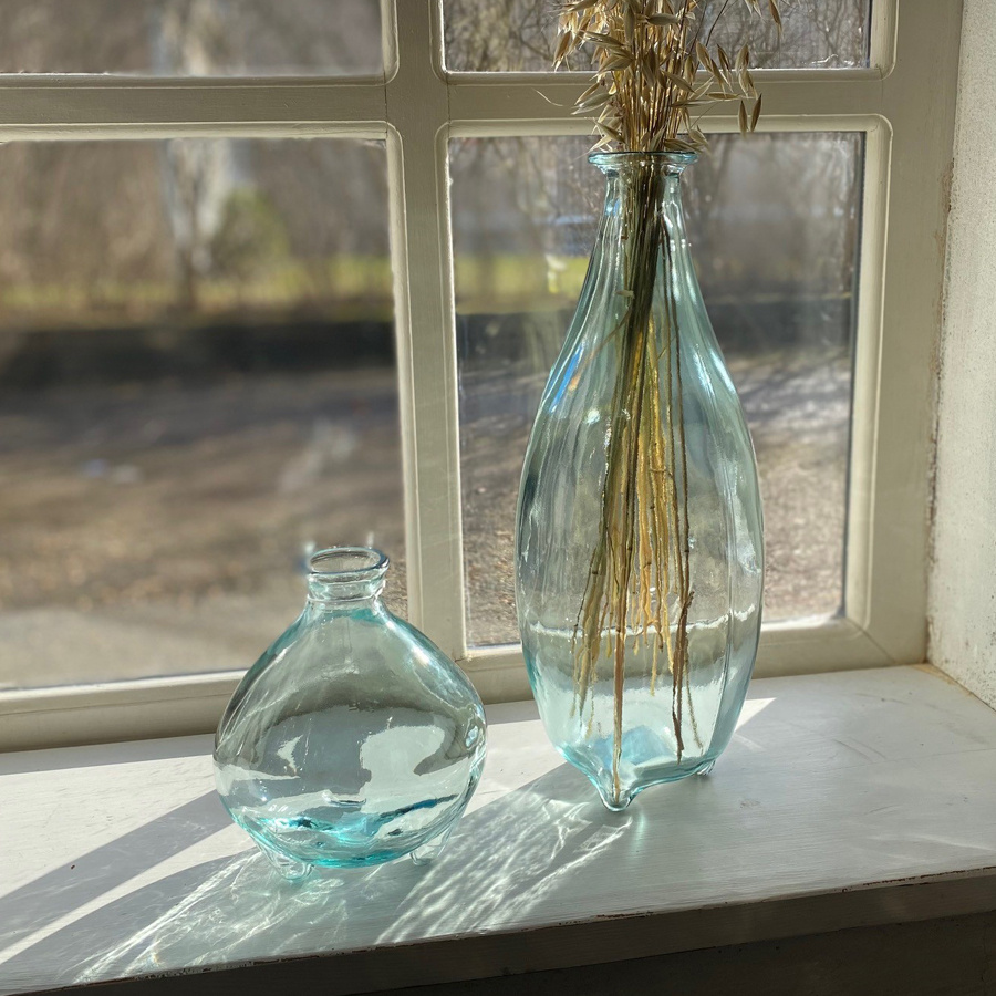 RECYCLED GLASS VASE BARBOTINE CLEAR
