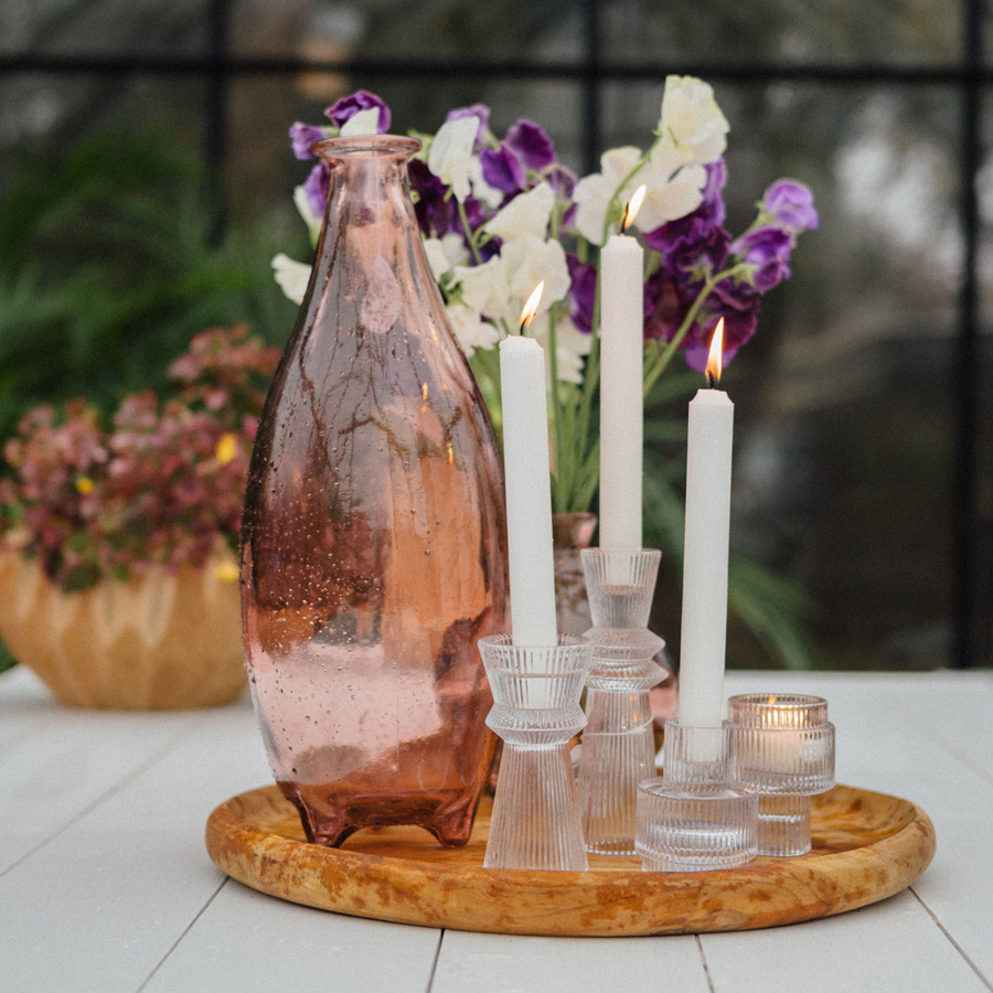 RECYCLED GLASS VASE BARBOTINE RED