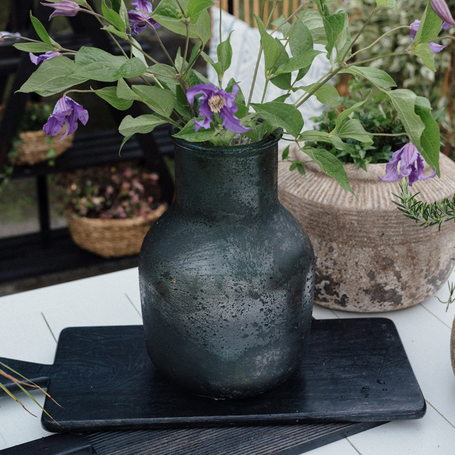 RECYCLED GLASS VASE AMPLE MIDNIGHT LARGE