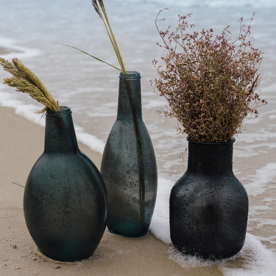 RECYCLED GLASS VASE AMPLE MIDNIGHT LARGE