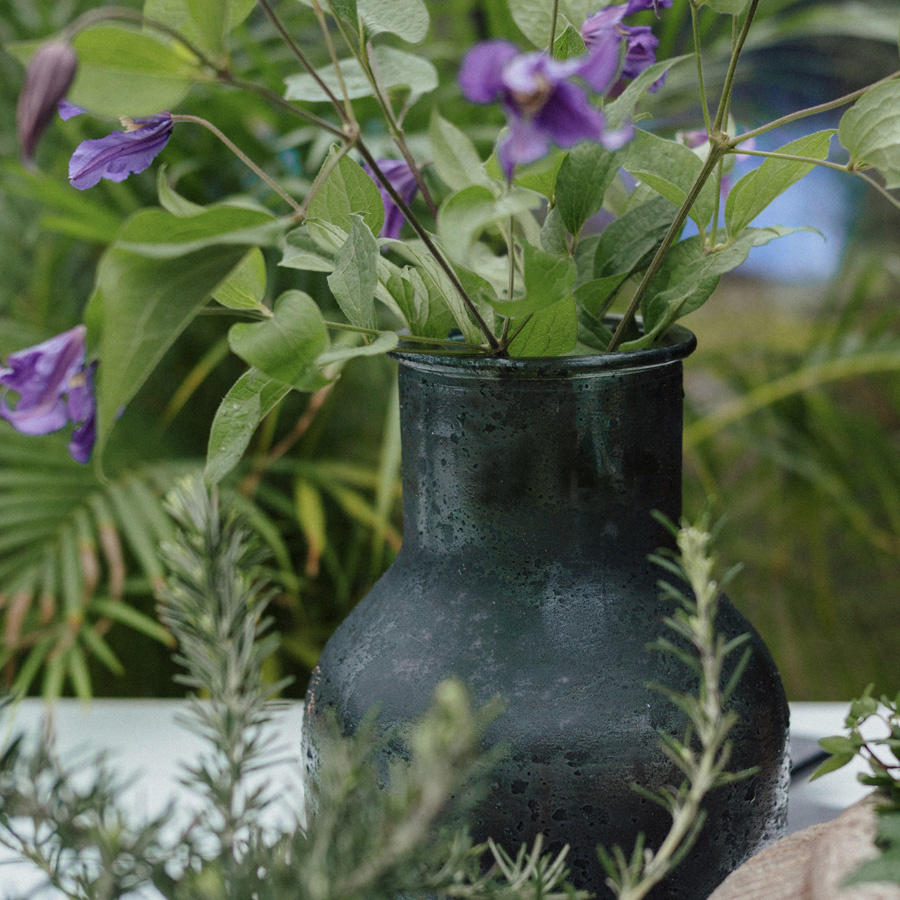 RECYCLED GLASS VASE AMPLE MIDNIGHT LARGE