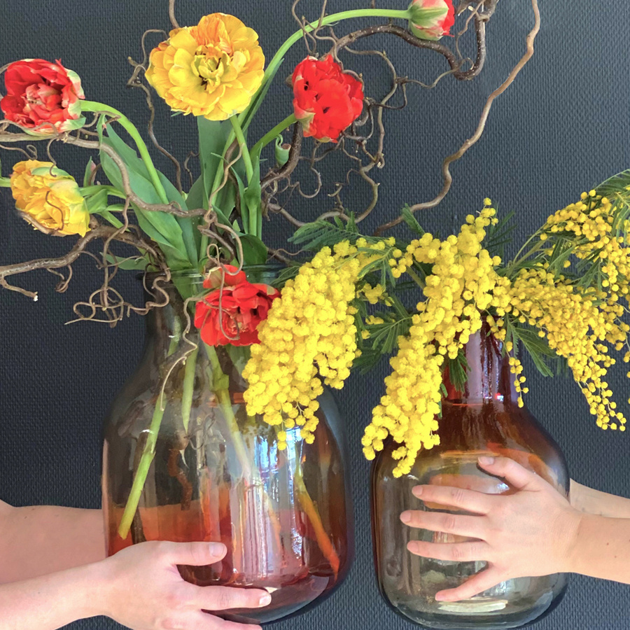 RECYCLED GLASS VASE AMPLE SUNSET SMALL