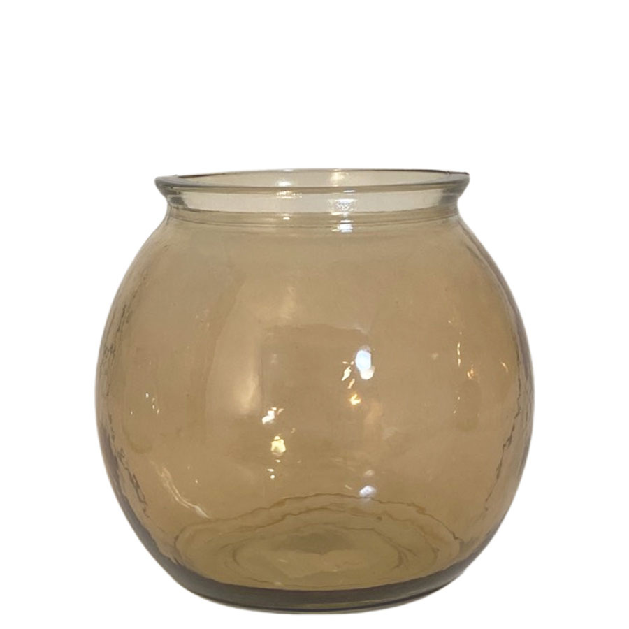 VASE ARRONDI BROWN SMALL RECYCLED GLASS