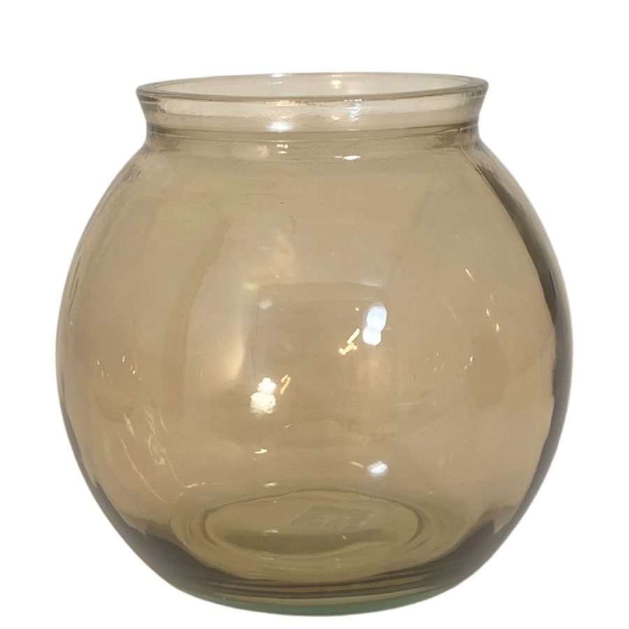 VASE ARRONDI BROWN LARGE RECYCLED GLASS