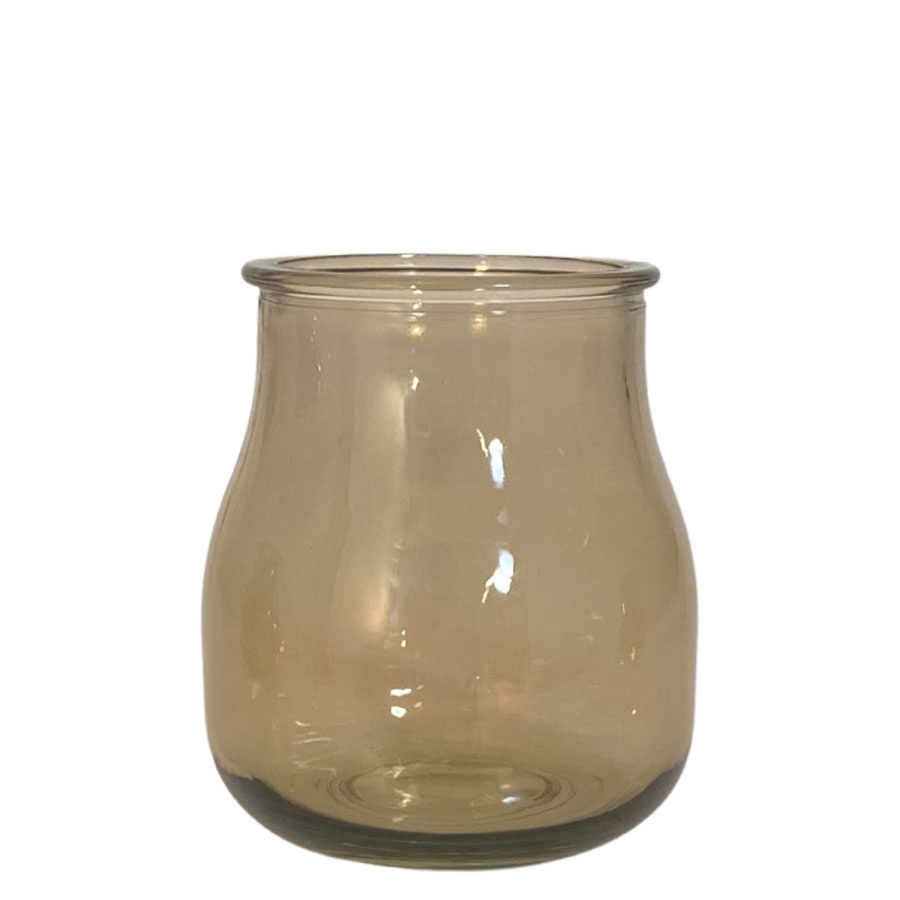 VASE MINI AMPLE BROWN RECYCLED GLASS