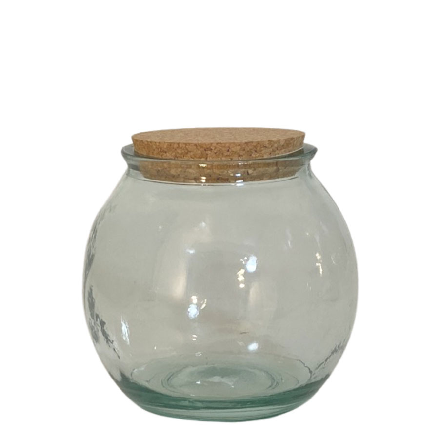 JAR RUCHE CLEAR SMALL RECYCLED GLASS
