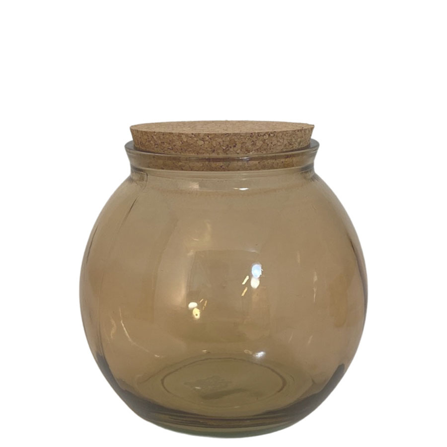 JAR RUCHE BROWN SMALL RECYCLED GLASS