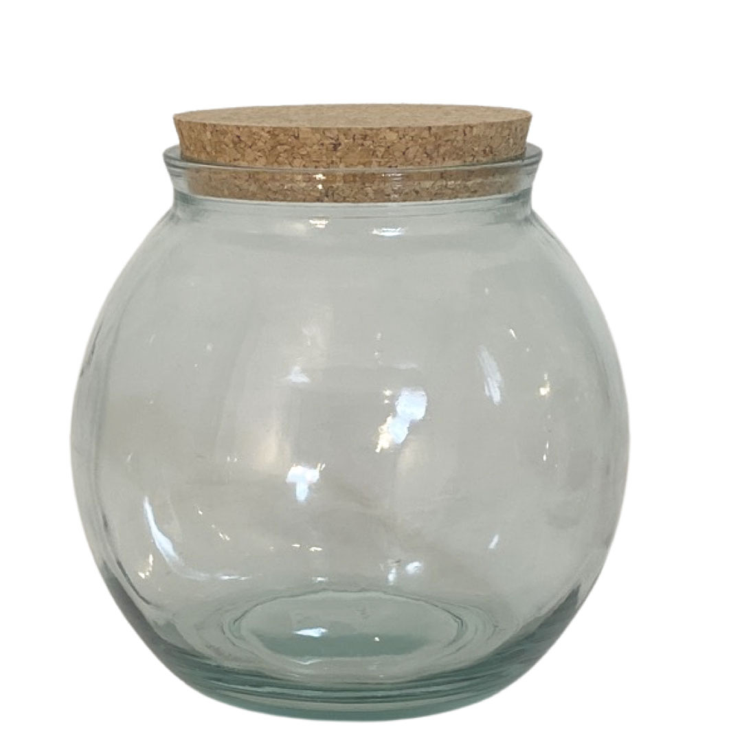 JAR RUCHE CLEAR MEDIUM RECYCLED GLASS