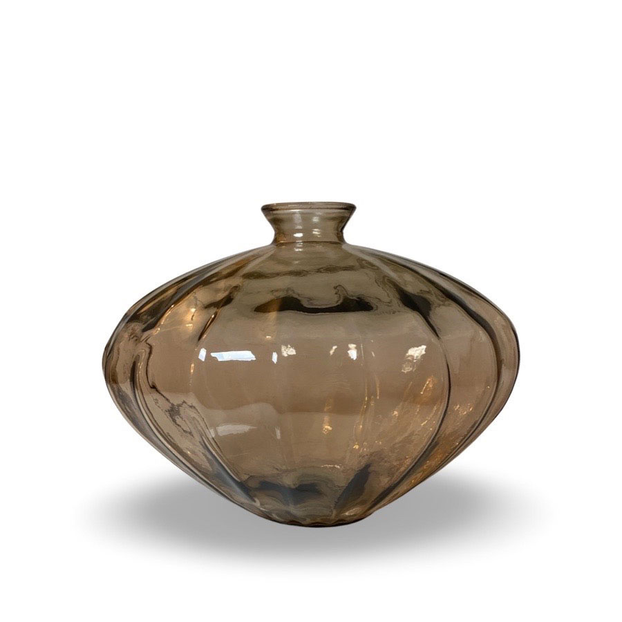 RECYCLED GLASS VASE ROMAN LOW SOFT SAND