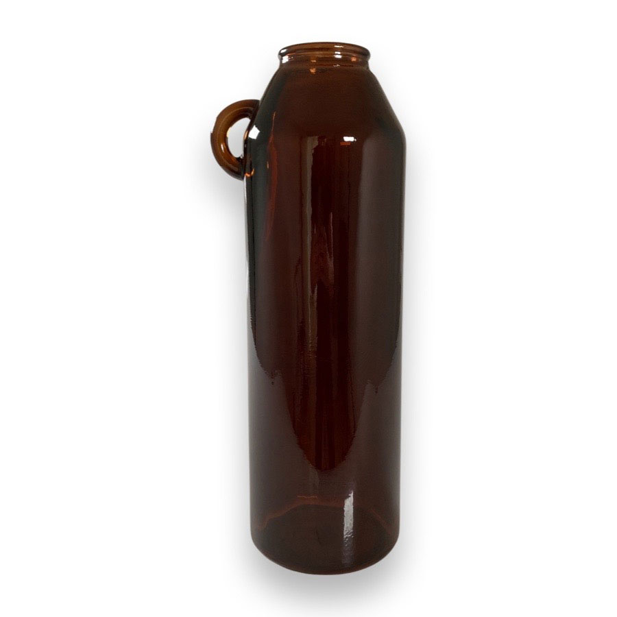 RECYCLED GLASS VASE JUG HIGH DARK BROWN