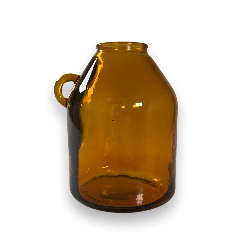RECYCLED GLASS VASE JUG LOW BRONZE