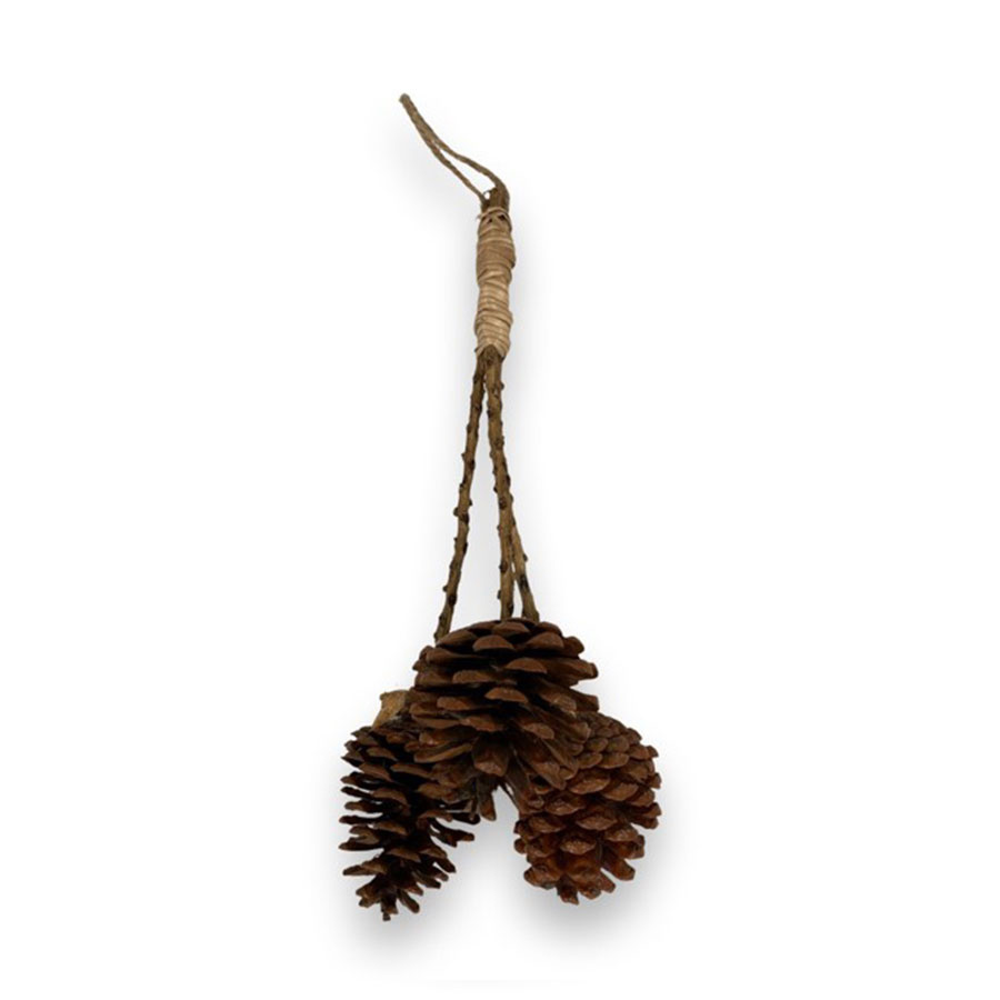 NATURE PENDANT PINE CONE ON STEM SMALL
