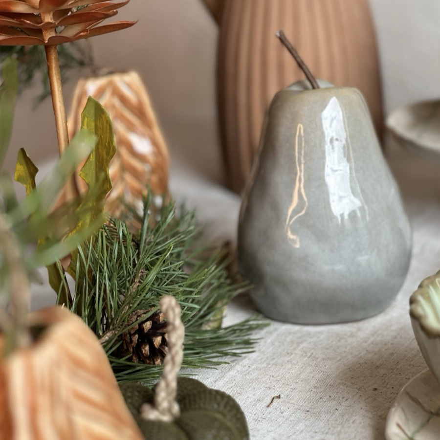 DECORATION PEAR BLUE FOG L