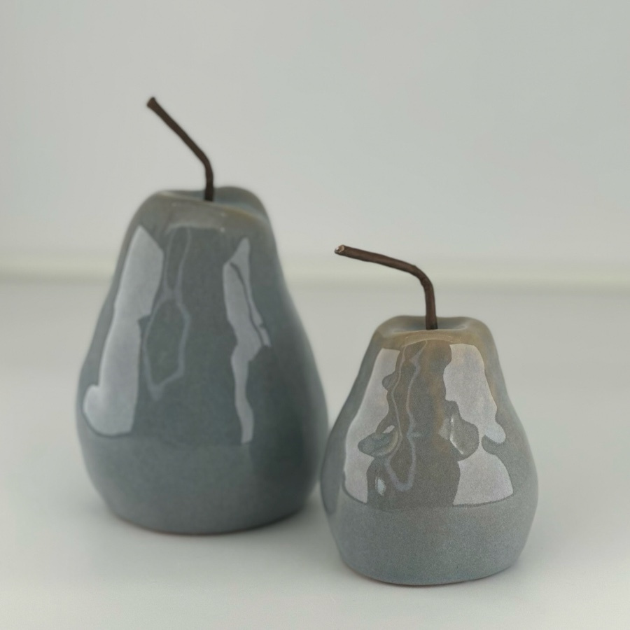 DECORATION PEAR BLUE FOG L