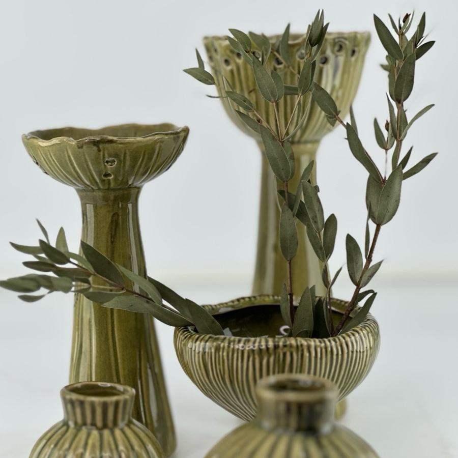 CANDLE HOLDER ORELLA GREEN