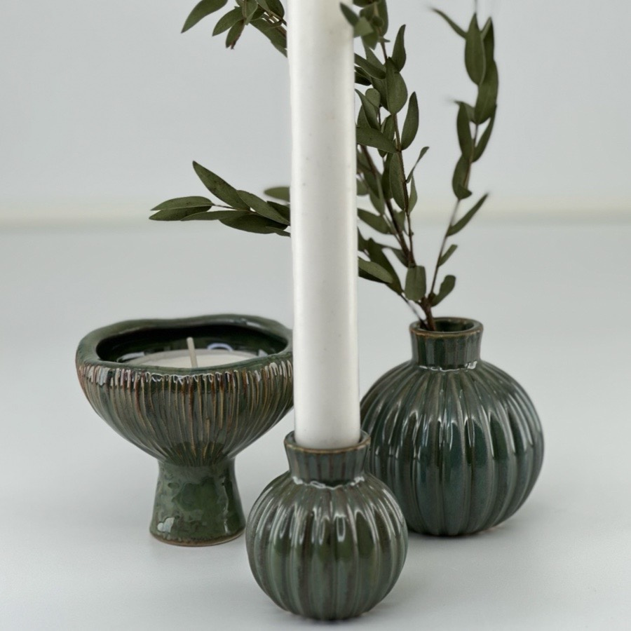 CANDLE HOLDER ORELLA PETROL