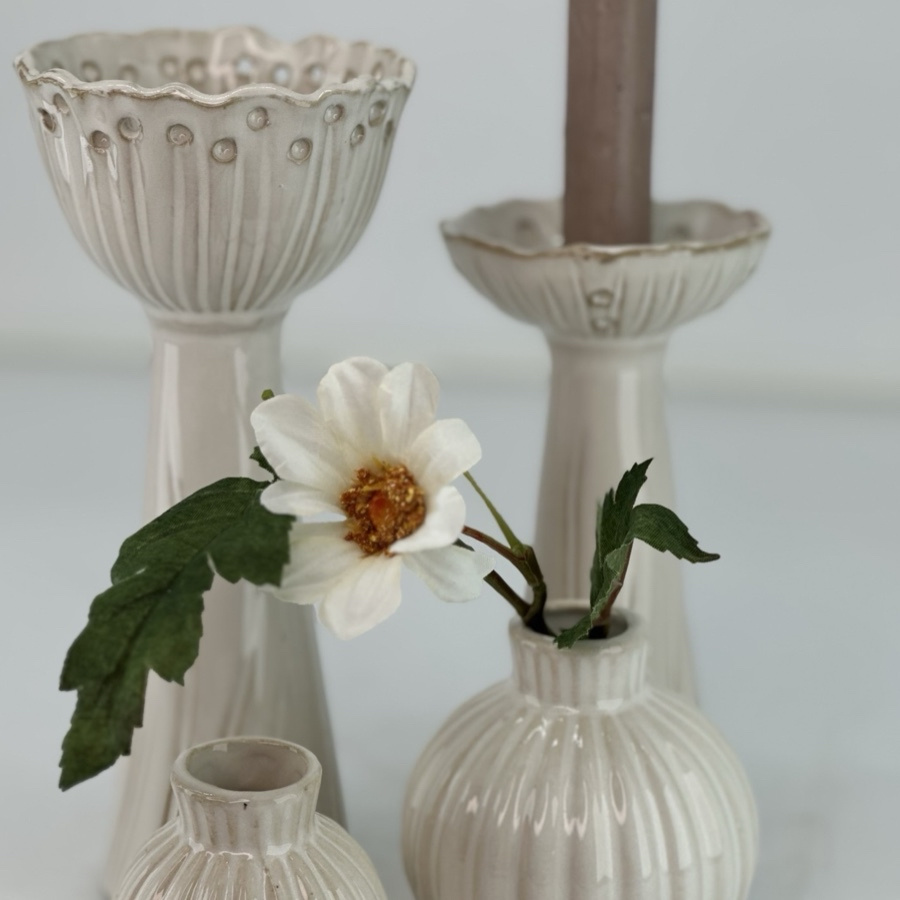 VASE LOTUS WHITE L
