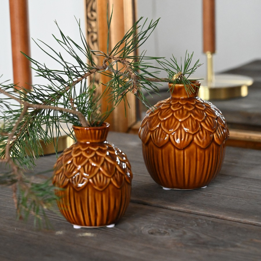 MINI VASE PINJE L BROWN