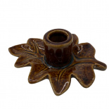 CANDLE HOLDER OAK LEAF BROWN CANDLE HOLDER OAK LEAF BROWN