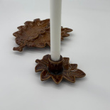 CANDLE HOLDER OAK LEAF BROWN CANDLE HOLDER OAK LEAF BROWN