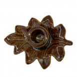 CANDLE HOLDER OAK LEAF BROWN CANDLE HOLDER OAK LEAF BROWN