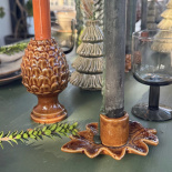 CANDLE HOLDER OAK LEAF BROWN CANDLE HOLDER OAK LEAF BROWN