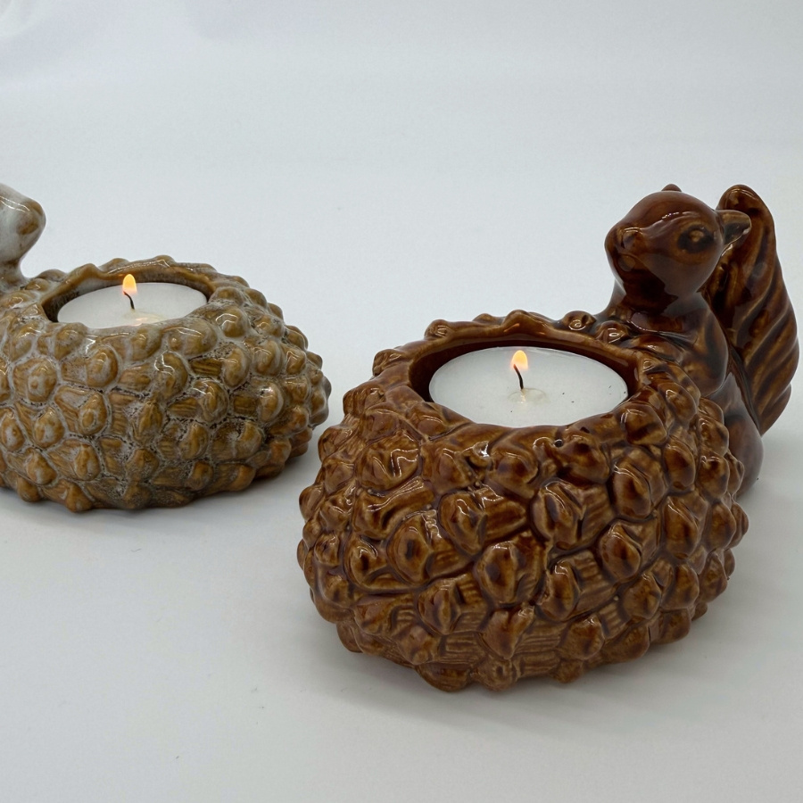 CANDLE HOLDER CHUBBY CHEEK BROWN