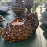 CANDLE HOLDER CHUBBY CHEEK BROWN CANDLE HOLDER CHUBBY CHEEK BROWN