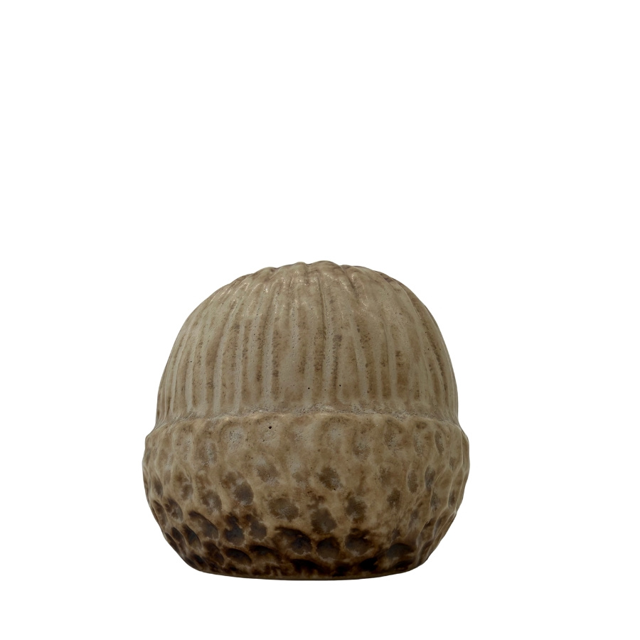 CANDLE HOLDER ACORN BEIGE