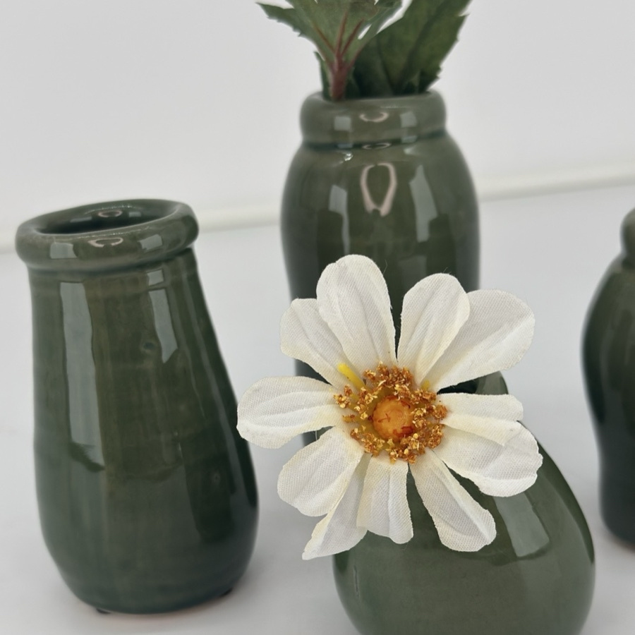 MINI VASE WONKY 4set GREEN