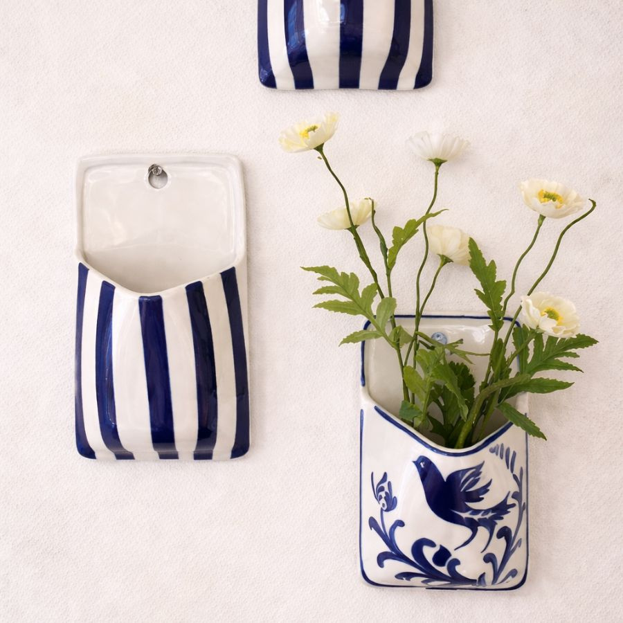 WALL POT AZURE STRIPES