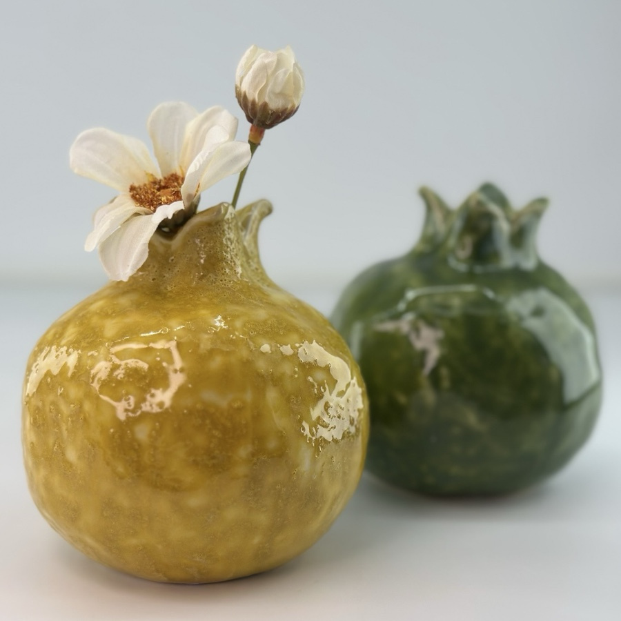 VASE POMEGRANATE YELLOW