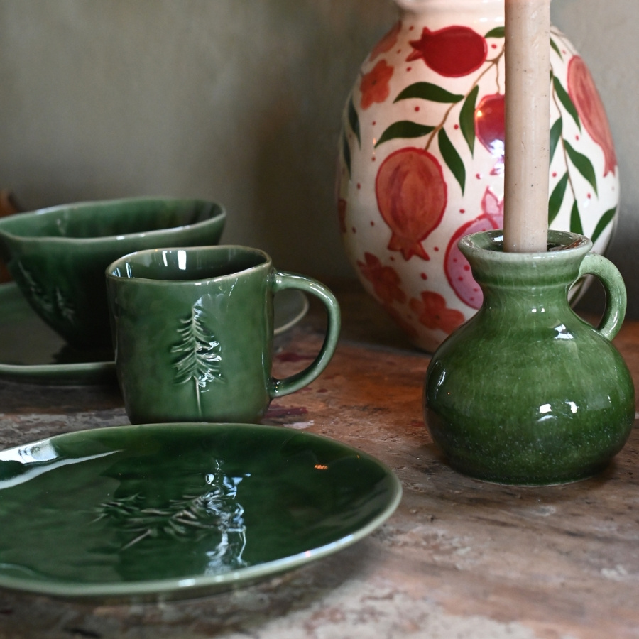 CANDLE HOLDER MOSSY GREEN