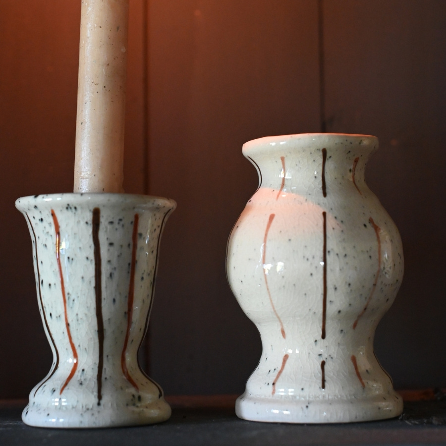 CANDLE HOLDER STRIPE ROUND