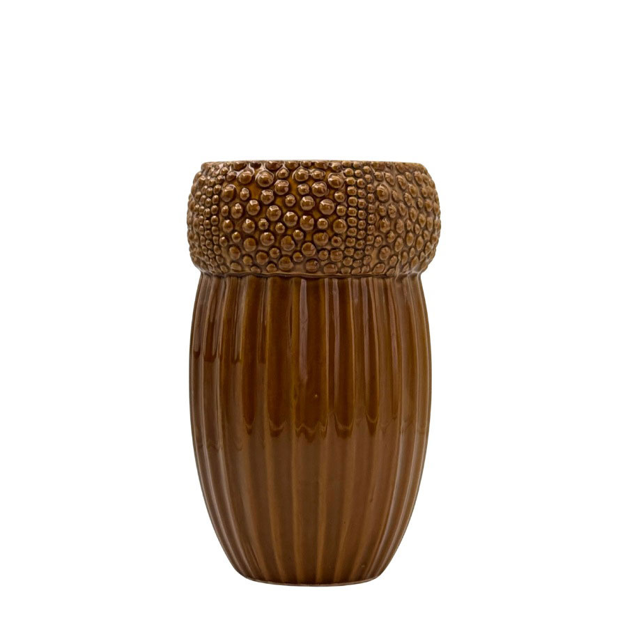 VASE ACORN XL BROWN