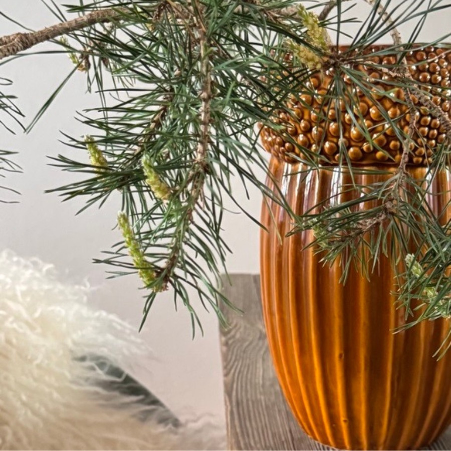 VASE ACORN XL BROWN
